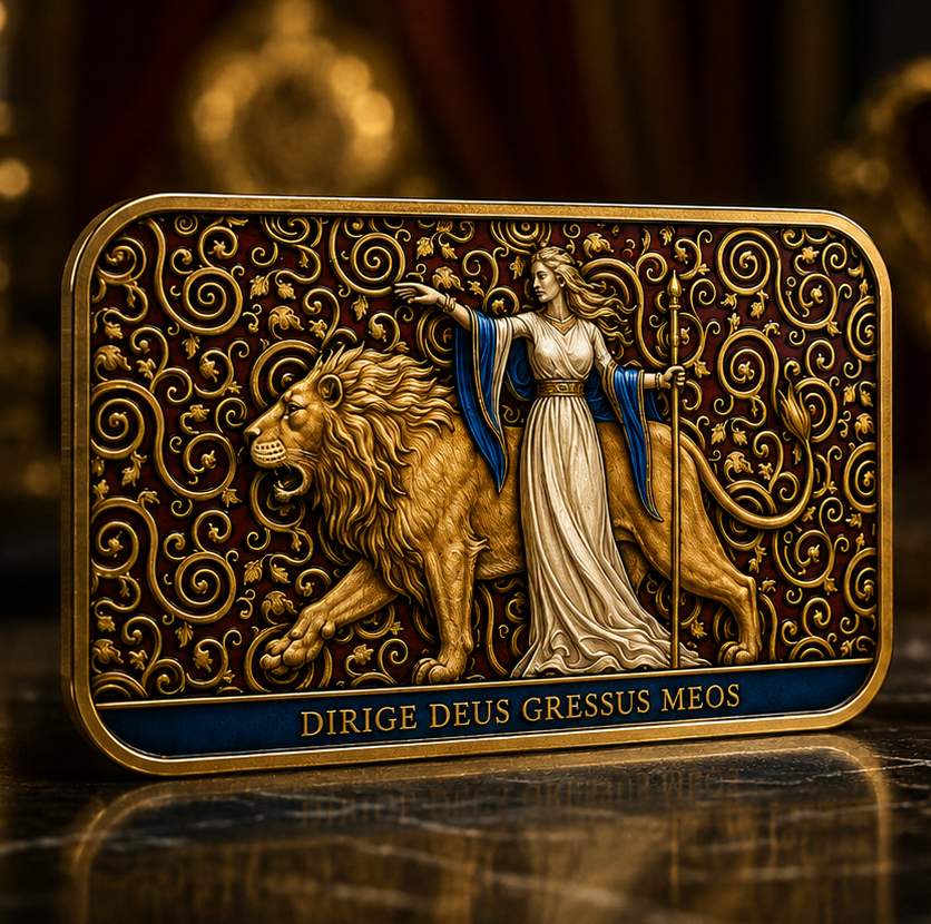 Una and the Lion Gold Gilded Colorized 1oz .999 Silver Bar