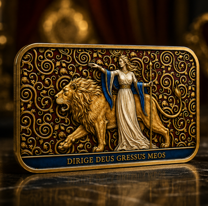 Una and the Lion Gold Gilded Colorized 1oz .999 Silver Bar