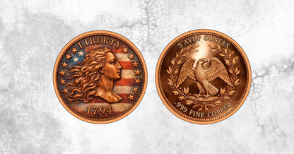 Flowing Hair Colorized 5 oz Copper Round (03/02)
