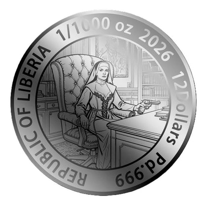 2026 Liberia Sis Belladonna 1/1000 oz Palladium Coin in Card (03/02)