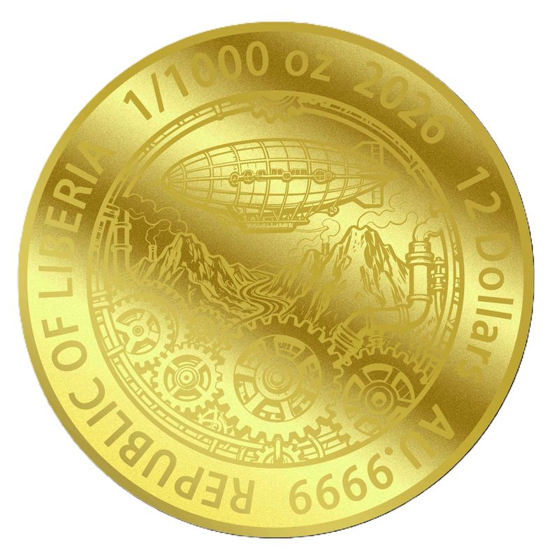 2026 Liberia Steampunk Origin 1/1000 oz Gold Coin in Card (03/02)
