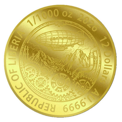 2026 Liberia Steampunk Origin 1/1000 oz Gold Coin in Card (03/02)