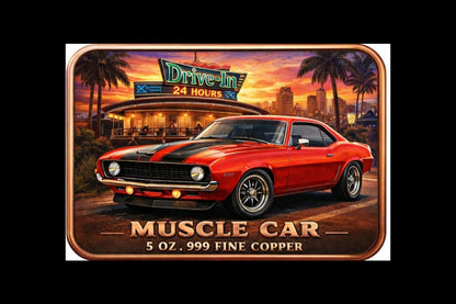 Pedal to the Metal Automotives Colorized 5 oz Copper Bar Muscle Car (03/03)