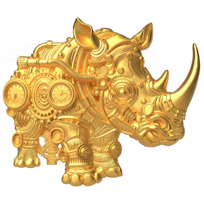 2027 Cameroon Mech Rhino Shaped 2 oz Gold Gilded Silver Coin