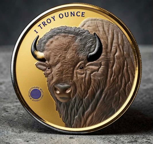 Weekend offer: Estimate! Scottsdale Mint Buffalo Girl 1 oz Silver Double-Sided Fully Colorized Art Round (50 Mintage)