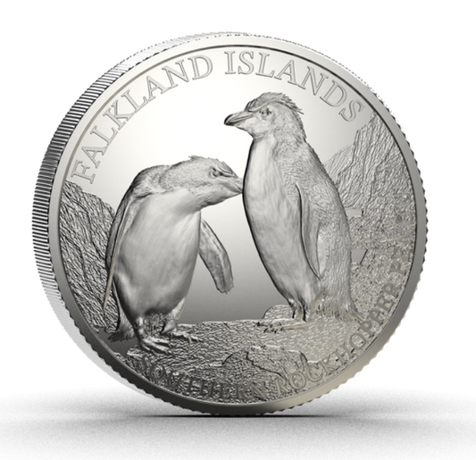 Estimate! 2026 Falkland Islands Southern Rockhopper Penguin Proof 1 oz Silver Coin (03/06)