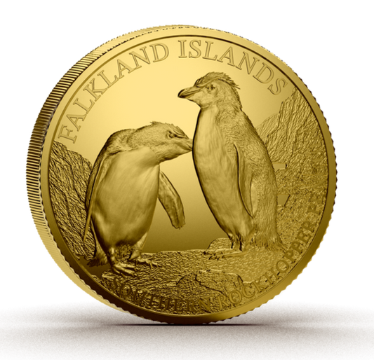 Estimate! 2026 Falkland Islands Southern Rockhopper Penguin BU 0.5g Gold Coin (03/06)