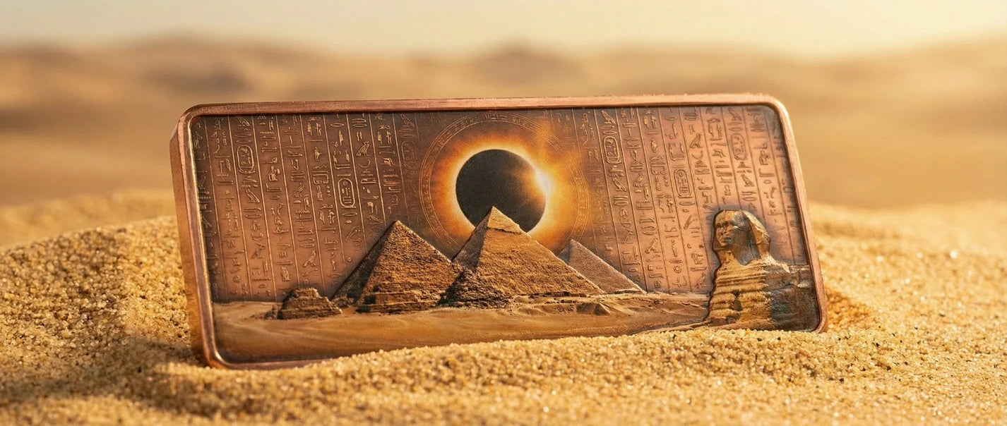 2026 Scarab Egyptian Bar w/Crystal Insert 10oz AVDP .999 Copper Bar