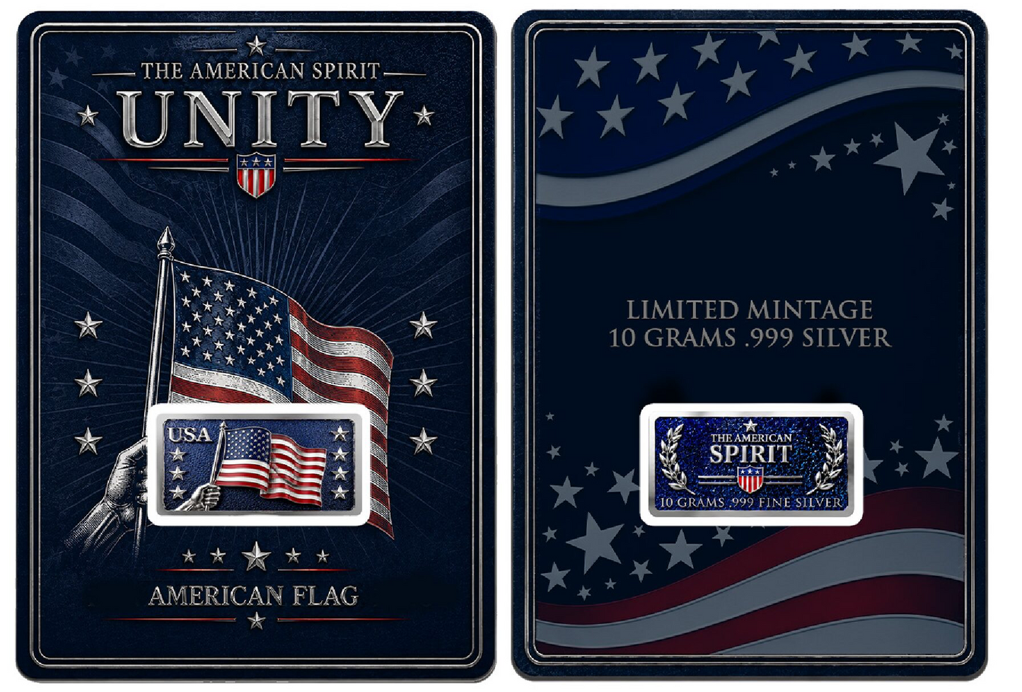 4th in Series! 10 Gram Unity Silver Featuring Dual Sided Diamond Dust in Blister