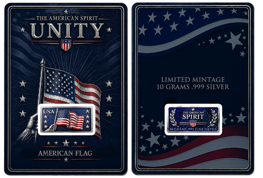 4th in Series! 10 Gram Unity Silver Featuring Dual Sided Diamond Dust in Blister