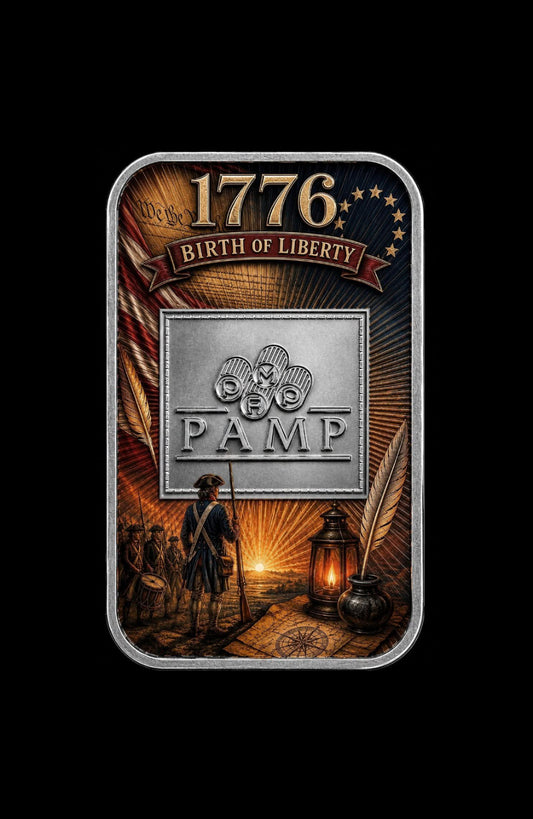 PAMP USA 1776 THE BIRTH OF LIBERTY 1 oz Silver Bar (250 Mintage)