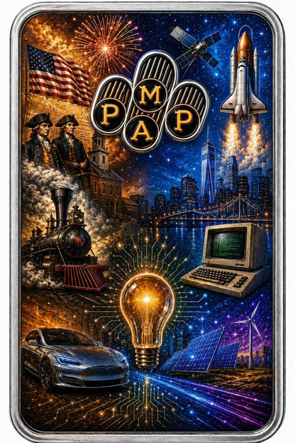 PAMP USA 1976 BICENTENNIAL 1 oz Silver Bar  (250 Mintage)