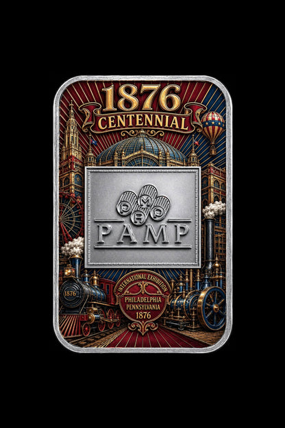 PAMP USA 1876 CENTENNIAL 1 oz Silver Bar  (250 Mintage)
