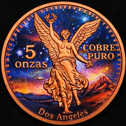 Mexico Dos Angeles Colorized 5 oz Copper Medal (03/09)