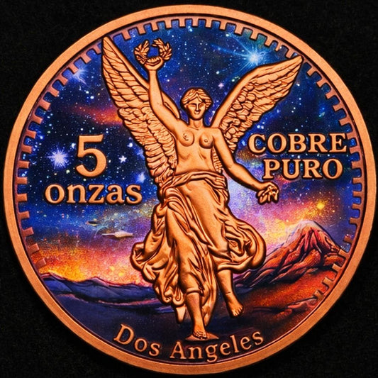 Mexico Dos Angeles Colorized 5 oz Copper Medal (03/09)