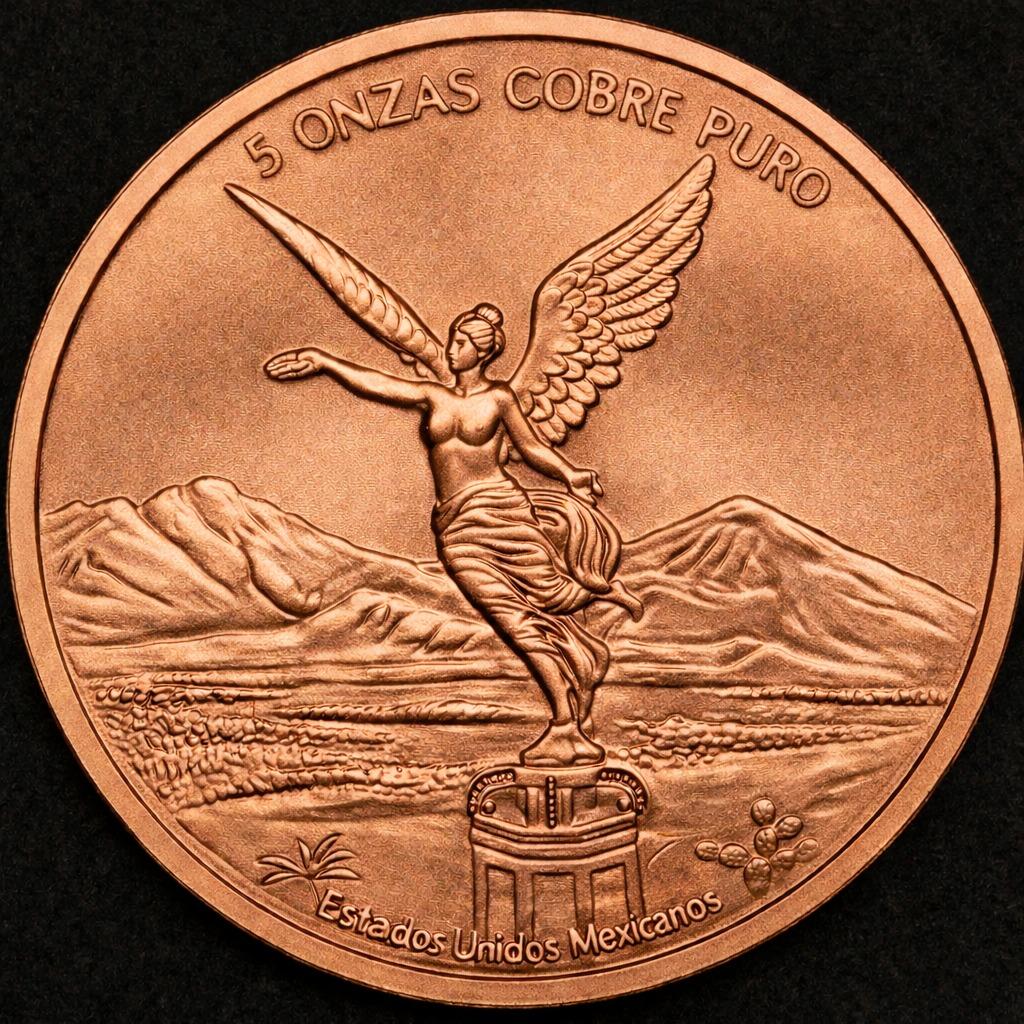 Mexico Dos Angeles Colorized 5 oz Copper Medal (03/09)