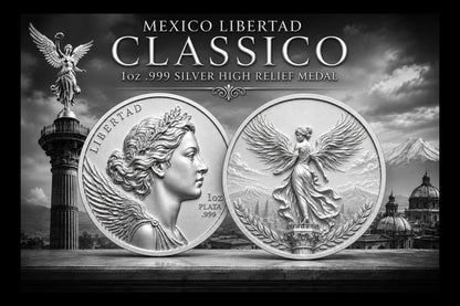 Mexico Libertad Classico 1 oz Silver High Relief Medal (500 Mintage)