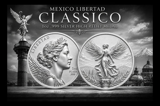 Mexico Libertad Classico 1 oz Silver High Relief Medal (500 Mintage)
