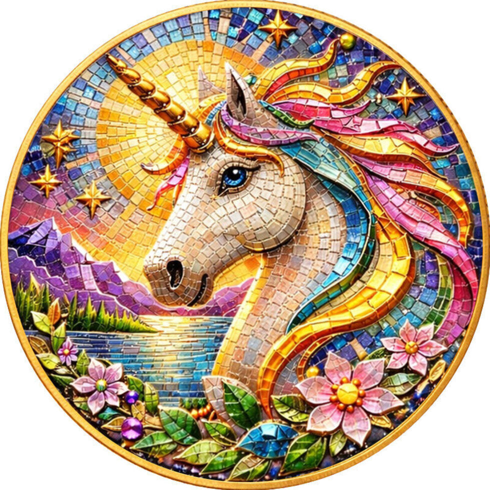 Unicorn Mythic Mosaic 1 oz Copper Round (03/09)
