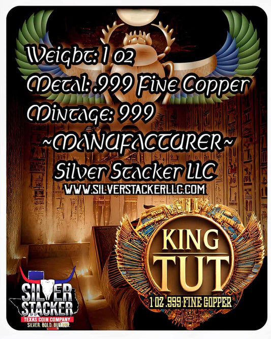 King Tut Colorized 1 oz Copper Round in Card (03/09)