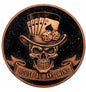 In Stock! See the back! Skull and Spades Colorized Diamond Dust 1 oz Copper Round (03/09)