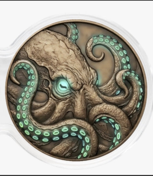 See the Back! Kraken Glow-in-the-Dark 2 x 1/2 Kilo Copper Medal Set in DuoStack Capsule (03/05)