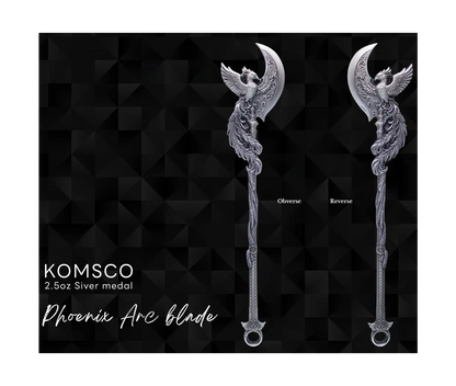 In Stock! 2025 South Korea KOMSCO Phoenix Arcblade 2.5 oz Silver Antiqued Shaped Medal
