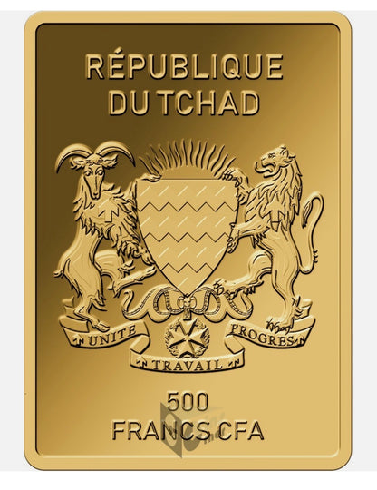 In Stock!  Pin-Up Girls Art Collection 1/500 Oz 999 Gold Coin Bar 500 Francs Chad
