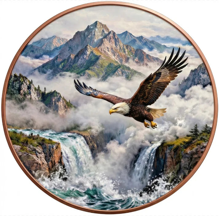 See the back! 2026 Bald Eagle High Relief Colorized 5oz AVDP .999 Fine Copper