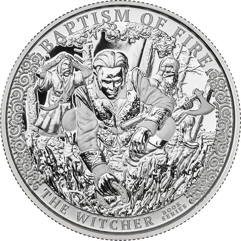 2025 Cameroon Witcher Baptism of Fire 1 oz Silver BU Coin in Capsule (1000 Mintage)
