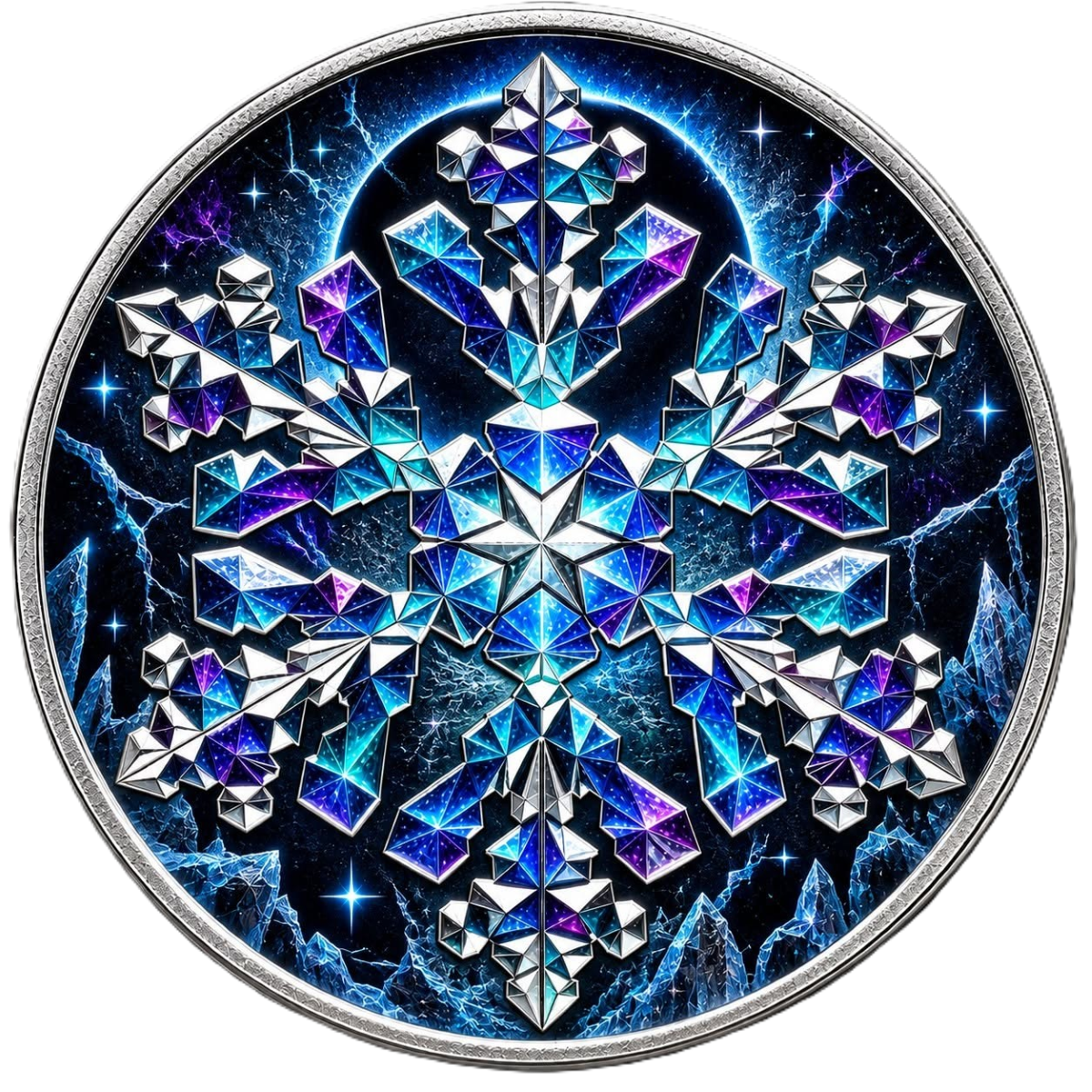 2026 Scottsdale Mint Snowflake: Black Ice Polar Eclipse Edition 1 oz Silver Coin (149 Mintage)