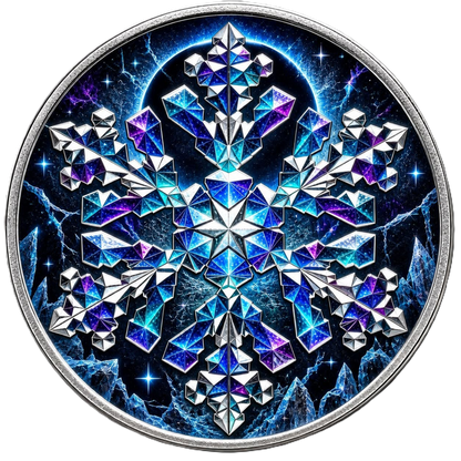 2026 Scottsdale Mint Snowflake: Black Ice Polar Eclipse Edition 1 oz Silver Coin (149 Mintage)