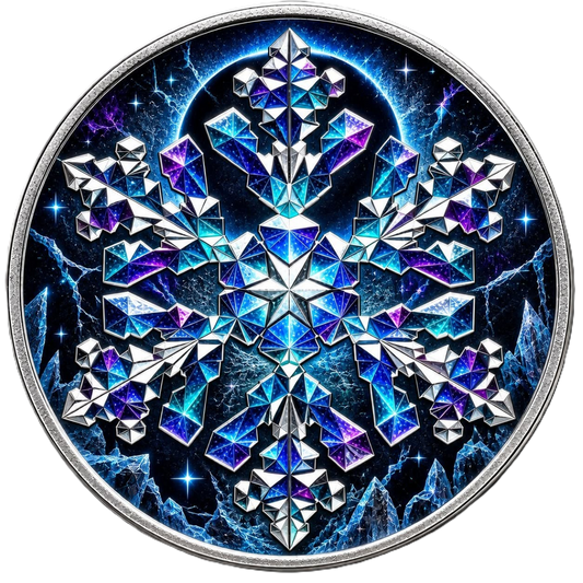 2026 Scottsdale Mint Snowflake: Black Ice Polar Eclipse Edition 1 oz Silver Coin (149 Mintage)