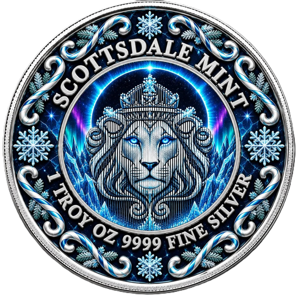 2026 Scottsdale Mint Snowflake: Black Ice Polar Eclipse Edition 1 oz Silver Coin (149 Mintage)