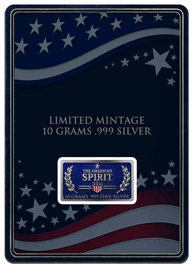 5th in Series! 10 Gram Independence Silver Featuring Dual Sided Diamond Dust in Blister