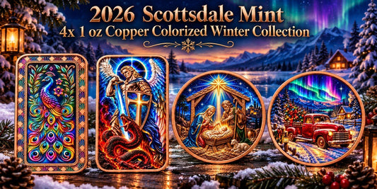 2026 Scottsdale Mint Northern Lights Homecoming Christmas Truck 1 oz Copper Medals (199 Mintage)