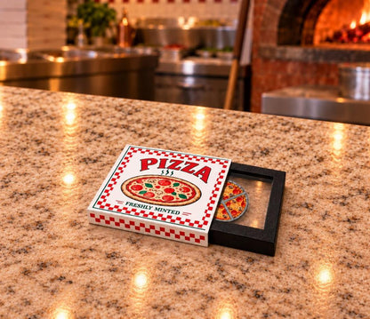 Estimate: POPBULLION The .999 Pizza Pie Divisible 4x 1/4 oz Silver Colorized Medal