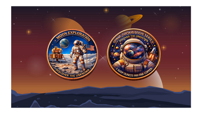 See the back! Discover the Unknown Moon Exploration 5 oz Copper Medal (2000 Mintage)