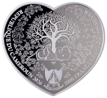 2026 Cameroon New Born Heart - Baby Girl 1 oz Silver Coin (03/16)