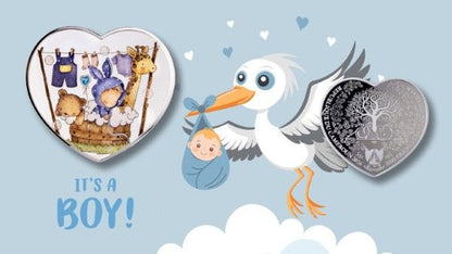 2026 Cameroon New Born Heart - Baby Boy 1 oz Silver Coin (03/16)