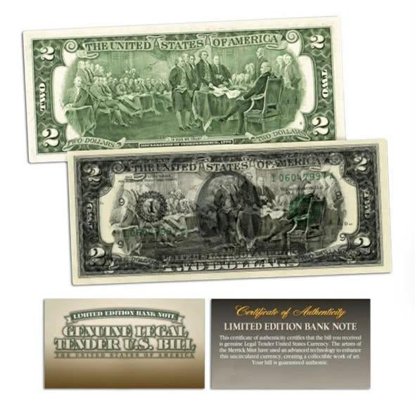 ONE DAY OFFER: US Mint Collectibles: Overprint $2 Genuine Printing Error Bills