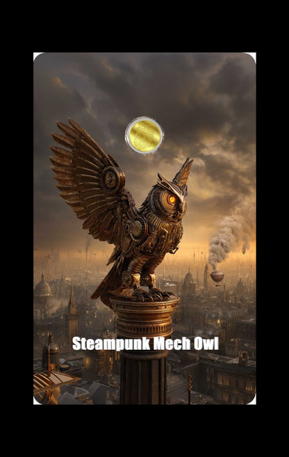 2026 Liberia Steampunk Mech Owl 1/1000 oz Gold Coin in Card (03/11)