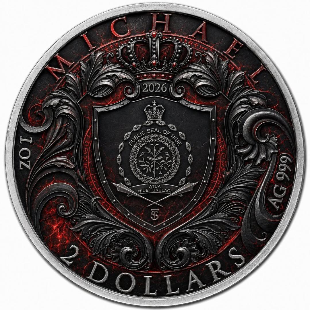 2026 Niue Fallen Archangel Michael: Demon Slayer 1 oz Silver Coin (149 Mintage)