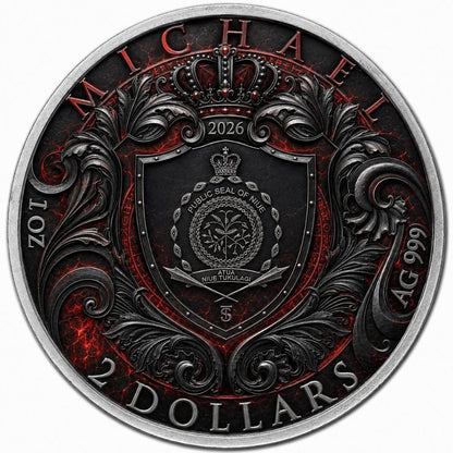 2026 Niue Fallen Archangel Michael: Demon Slayer 1 oz Silver Coin (149 Mintage)