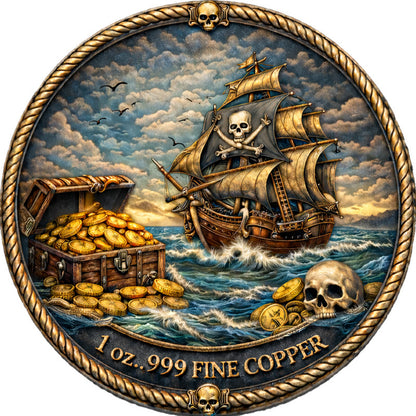 Pirate's Life Colorized 1 oz Copper Round (03/20)