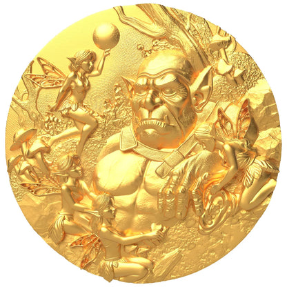 2026 Liberia Fairy & Goblin Gold Gilded 2 oz Silver Coin