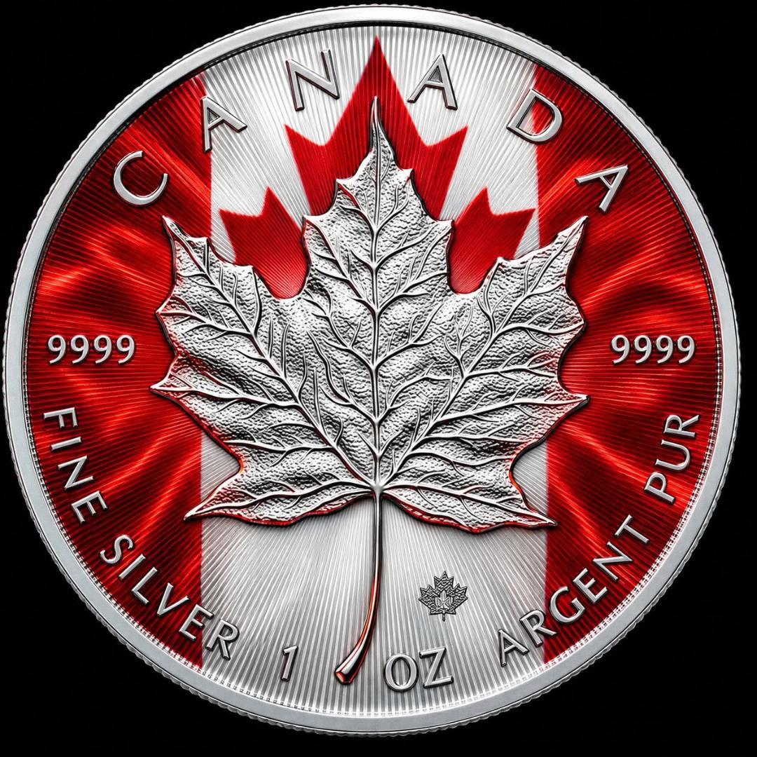 World Bullion Flags of Light: 2026 Canada Maple 1 oz Silver Coin (2026 Mintage)