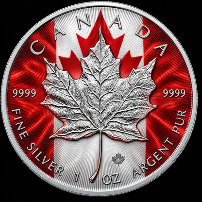 World Bullion Flags of Light: 2026 Canada Maple 1 oz Silver Coin (2026 Mintage)