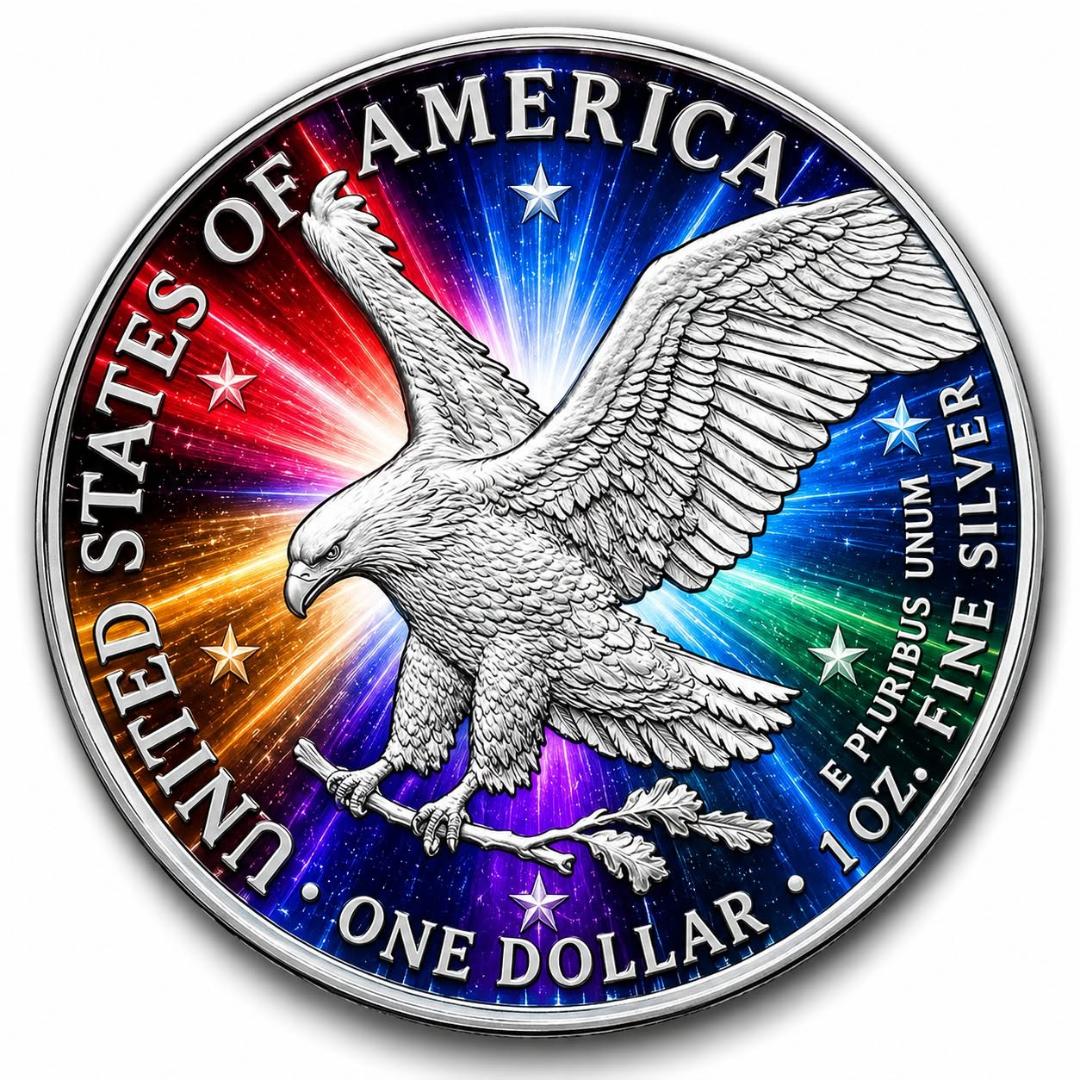 World Bullion Flags of Light: 2026 American Silver Eagle 1 oz Silver Coin (2026 Mintage)