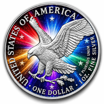 World Bullion Flags of Light: 2026 American Silver Eagle 1 oz Silver Coin (2026 Mintage)
